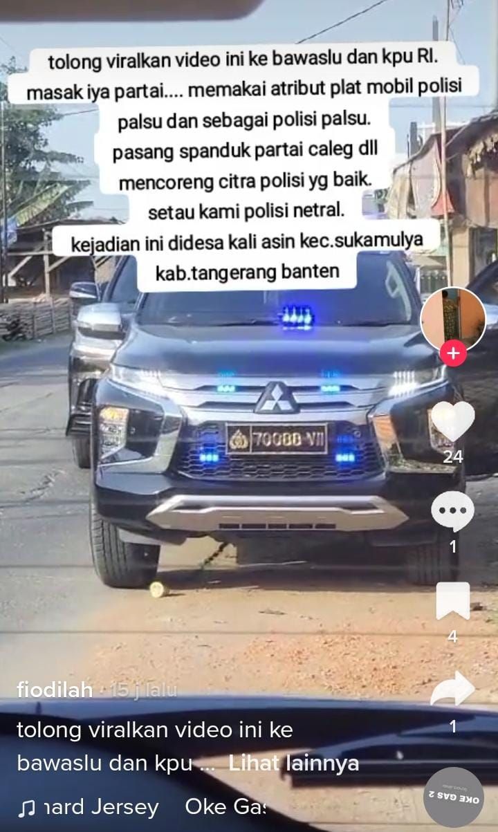 Mobil Pajero Pelat Dinas Polri Dipakai buat Kampanye