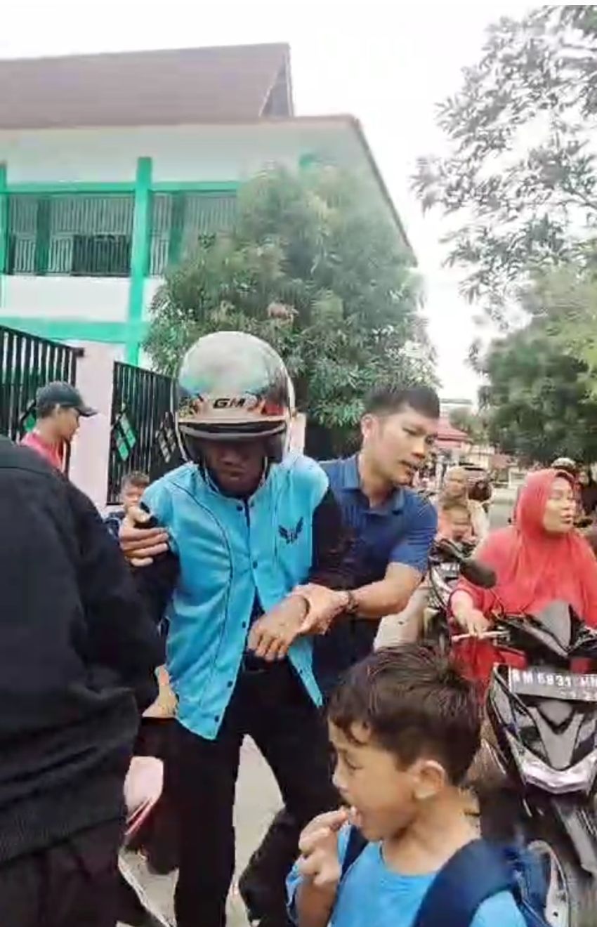 Viral Video, Kasus Penculikan Anak Sekolah di Dumai, Pelaku Nyaris Dimassa