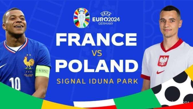 Malam Ini Pertandingan Euro 2024, Prancis vs Polandia