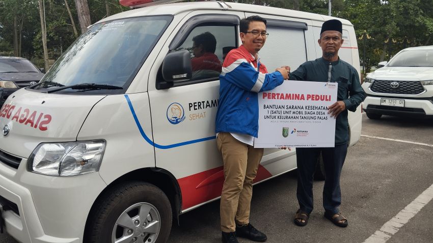 PT KPI Dumai Serahkan 1 Mobil Siaga Desa Kelurahan Tanjung Palas