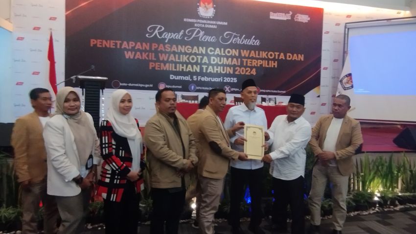 KPU Dumai Kukuhkan Paisal-Sugiyarto Sebagai Pemenang Pilkada