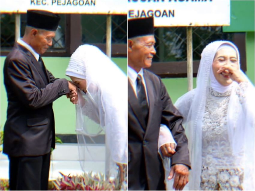 Kisah Kakek Nenek Menikah di Usia Lansia, Ternyata Sudah Suka Sejak Sekolah Dasar