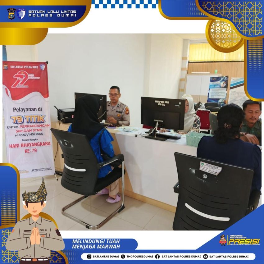 Sambut HUT Bhayangkara, Polres Dumai Buka 7 Titik Pelayanan SIM