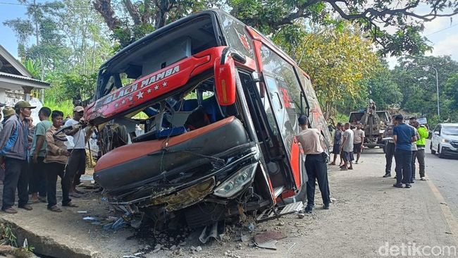 Membawa Rombongan Rumah Sakit, Bus Pariwisata Terbalik 8 Penumpang Tewas