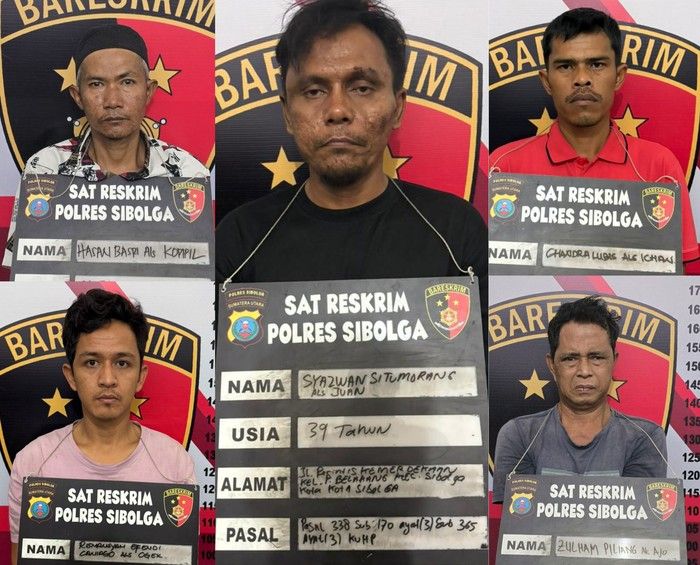 Ini Tampang 5 Pelaku Penganiayaan Seorang Pemuda Tidur di Masjid Hingga Tewas