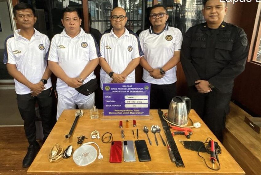 Awal 2026, Lapas Pekanbaru Amankan Tiga Handphone di Blok Tahanan