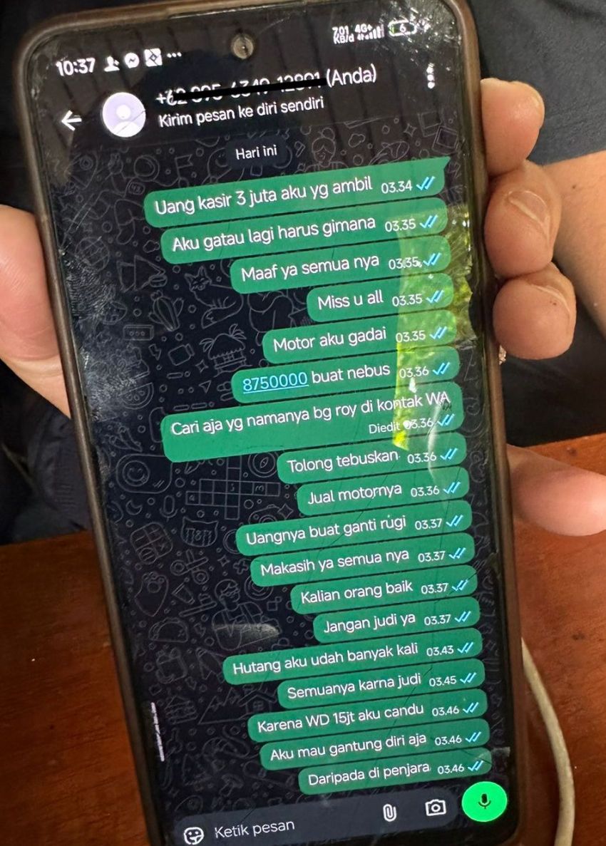 Penyebab Pekerja Kafe Pekanbaru Bunuh Diri, Terlibat Judi Online Hutang Menumpuk