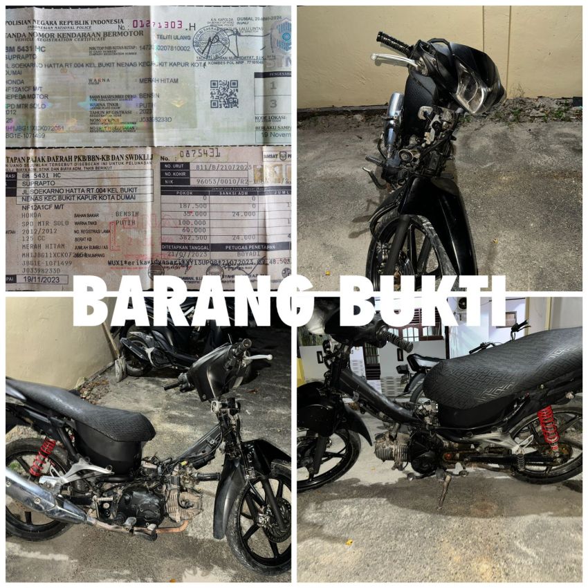 Gadai Motor Warga Bukit Kapur ke Rohil, Dua Pelaku Ditangkap