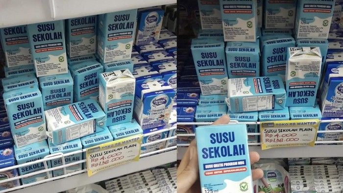 Soal  'Susu Sekolah Program MBG'  Gratis, Dijual di Minimarket Rp 4 Ribu
