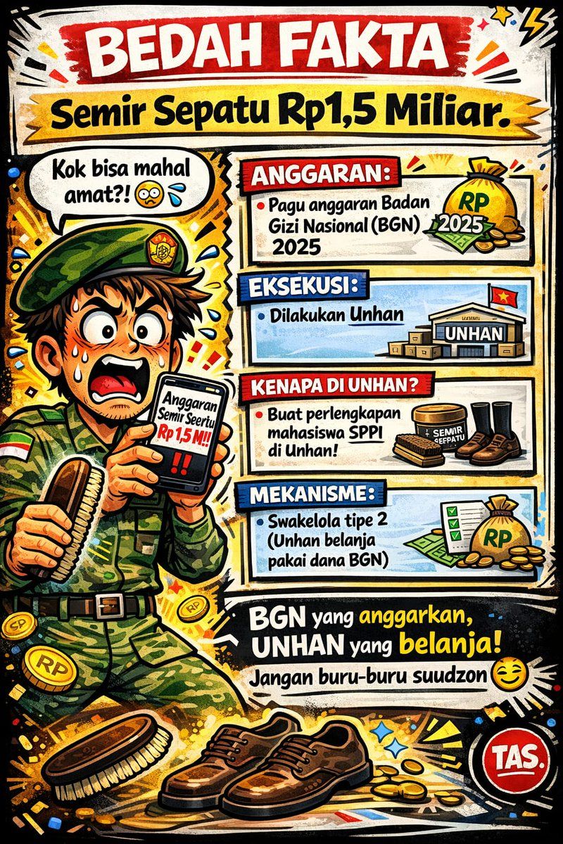 Badan Gizi  Beli Semir dan Sikat Sepatu Rp1,5 Miliar