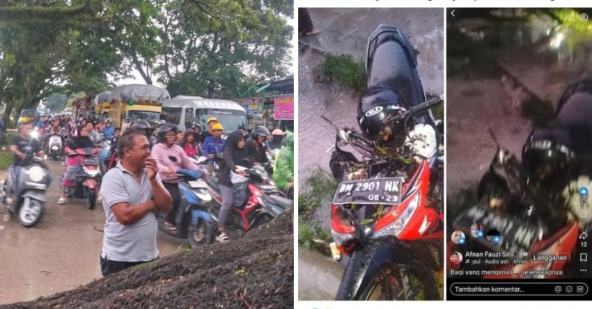 Hujan Lebat Pohon Tumbang Timpa Pengendara Motor Hingga 'Kepala' Pecah