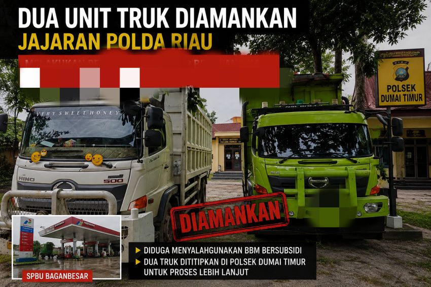 Lansir Bio Solar dari SPBU Baganbesar Dumai, Dua Truk Diamankan Polda Riau