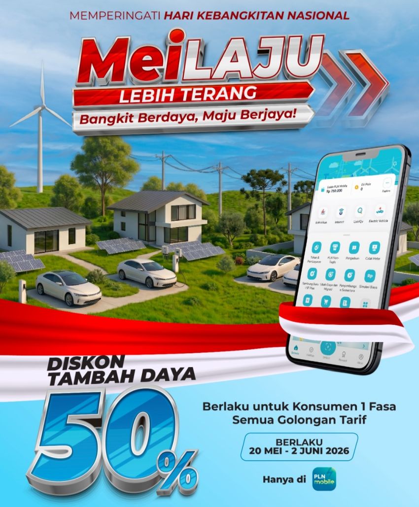PLN Hadirkan Program &ldquo;MEiLAJU Lebih Terang&rdquo;, Promo Tambah Daya Diskon 50 Persen