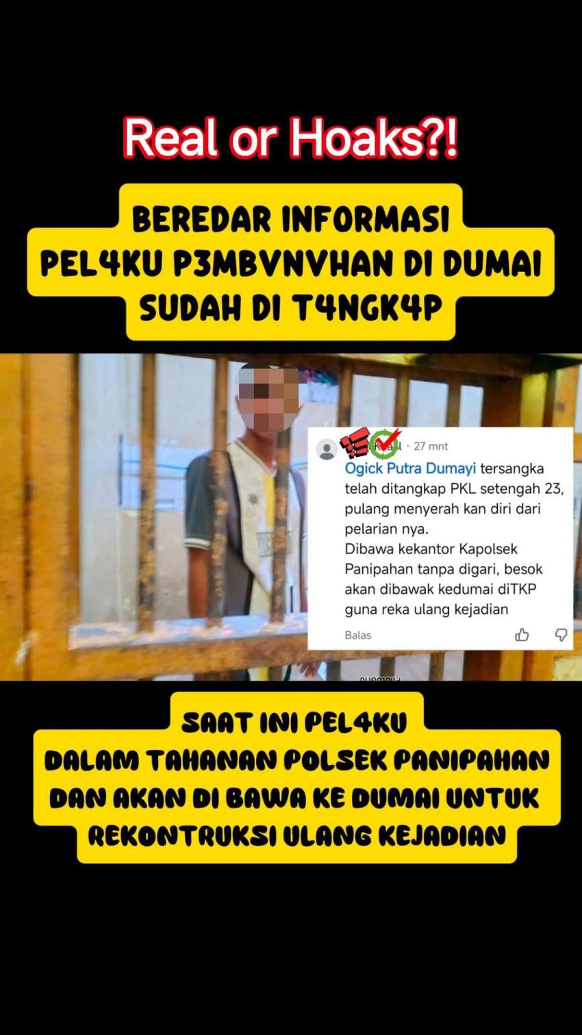 Pelaku Pembunuhan Wanita Hamil di Dumai Ditangkap?