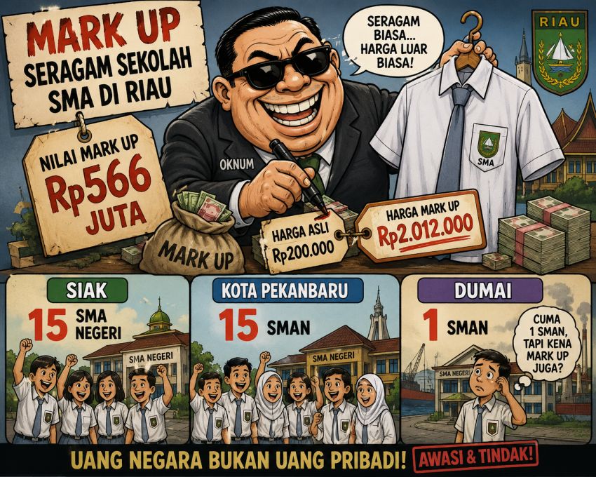 Mark-Up Seragam Sekolah Capai Rp566 Juta , Sak dan Pekanbaru Terbanyak Disusul Dumai