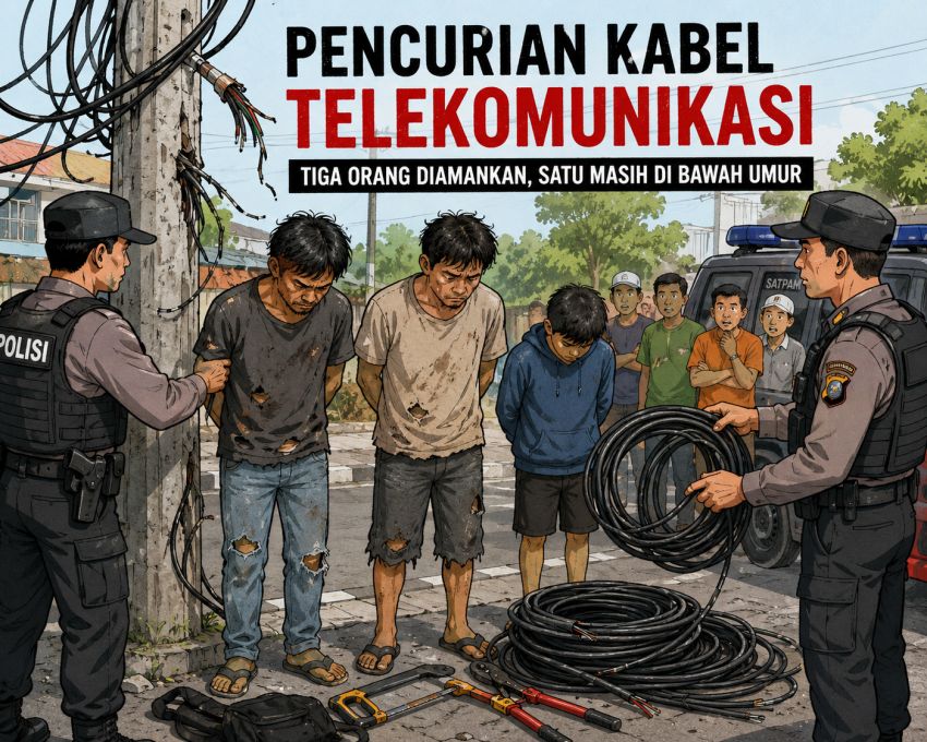 Anak Dibawah Umur Gasak Kabel Tower Telekomunikasi Tiga Komplotan Digulung polisi