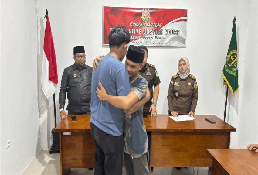 Gadai Motor Tetangga di Dumai, Korban dan Tersangka Berdamai Lewat Restorative Justice