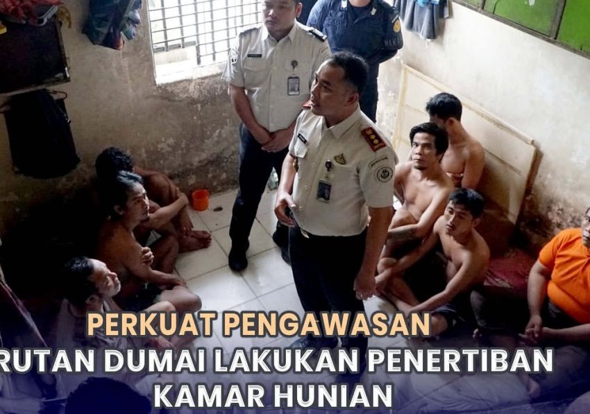 Perkuat Pengawasan Blok Tahanan, Rutan Dumai Memeriksa dan Tertibkan Kamar Warga Binaan